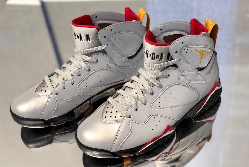 2019 Men Jordan 7 Retro 3M Grey Black Red Yellow Shoes
